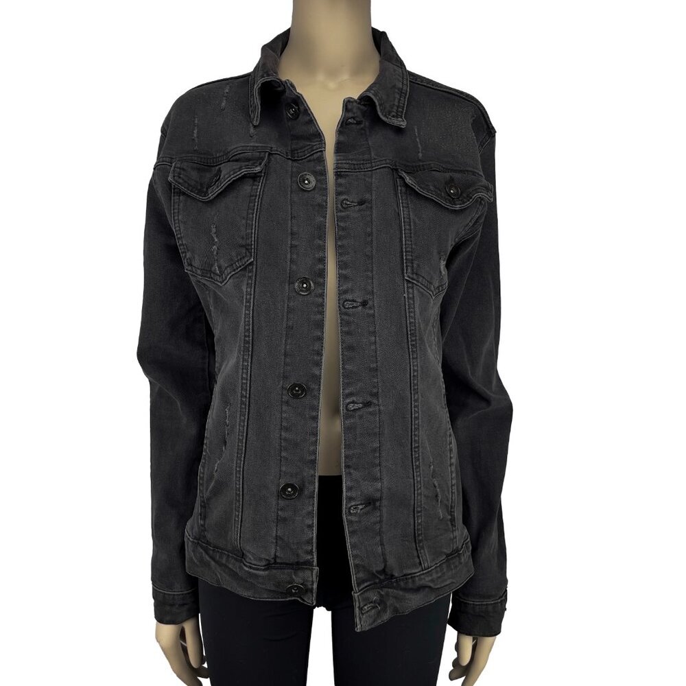 Women's Black Denim Jacket Runs Small